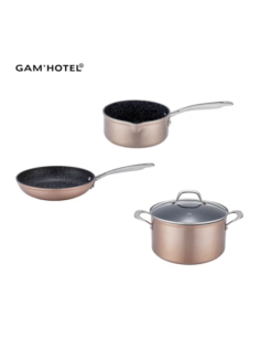 Set de 3 (Faitout 24x15cm, Poêle 24x15cm , Casserole...