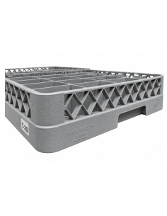 Rack base gris professionnel avec 16 compartiments pour verres 2