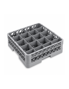 Rack base gris professionnel avec 16 compartiments pour verres