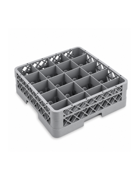 Rack base gris professionnel avec 16 compartiments pour verres