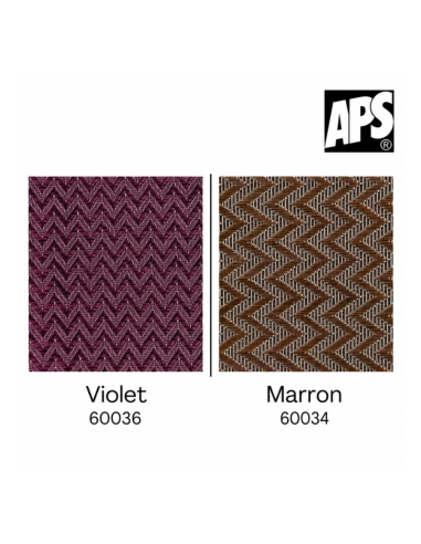 Set de table professionnel APS en PVC 45 x 33 cm à motif chevrons, disponible en marron et violet, pour restaurant et CHR.