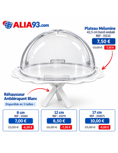 Cloche de présentation rabattable transparente 44,5 × 30 cm P2210