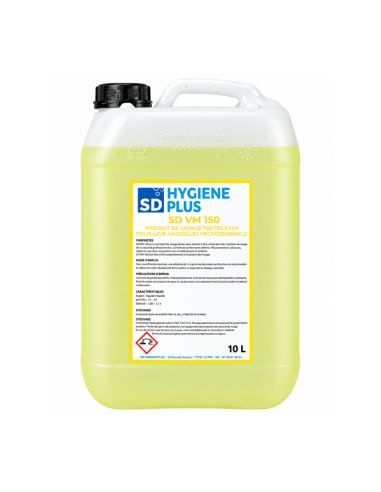 Bidon 10 L produit de lavage toutes eaux SD VM 150 pour lave-vaisselle professionnel
