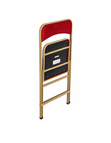 Chaise de réception pliante velours rouge pliée pour stockage