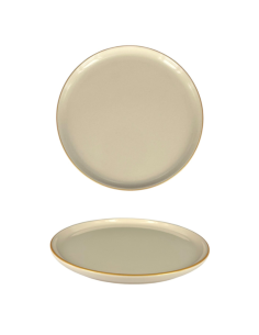 Assiette dessert bord haut dorée et beige 22 cm Réf : 24447