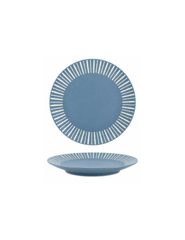 Assiette bleue à motifs blancs 16 cm – Réf : K1M361