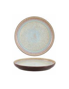 Assiette plate à émaux réactifs bord relevé 26 cm – Réf : K1J154