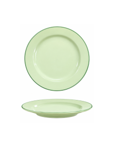Assiette plate vert clair à filet vert 27,5 cm – Réf : K1E176