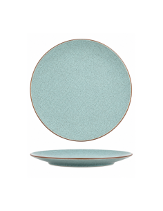Assiette plate turquoise mouchetée 27,5 cm – Réf : K1E082