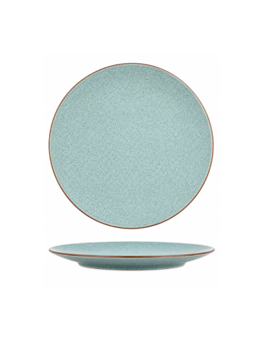 Assiette plate turquoise mouchetée...