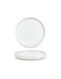 Assiette dessert blanche à bord relevé 19 cm – Réf : K02418