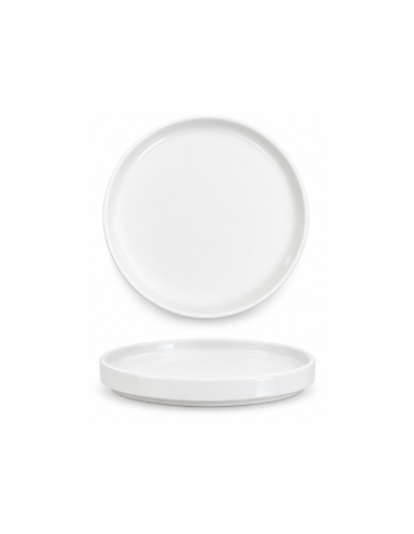 Assiette dessert blanche à bord relevé 19 cm – Réf : K02418
