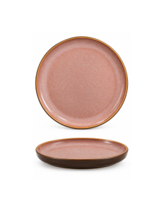 Assiette dessert rose à bord relevé 22 cm – Réf : K1J147
