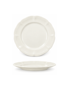 Assiette plate blanche à bord ondulé 27,5 cm – Réf : K1M781