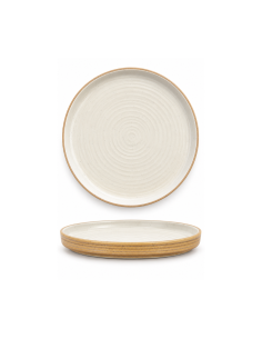 Assiette dessert crème et ocre 21,5 cm – Réf : K1K024