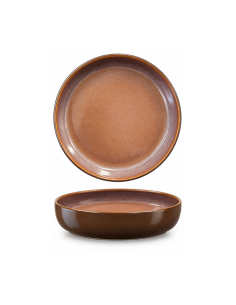 Assiette creuse brune et cuivrée 22 cm – Réf : K1J148
