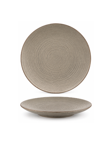 Assiette plate gris taupe striée 30 cm – Réf. K19482