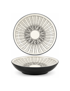 Saladier noir et blanc à motifs 30 cm – Réf : K1L258