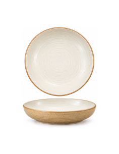 Assiette creuse crème et ocre 22,5 cm – Réf. K1K401