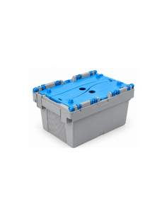 Bac de rangement avec couvercle crocodile bleu 30 × 20 × 17,7 cm – Réf : BD3217