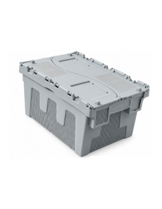Bac de rangement avec couvercle crocodile gris 60 × 40 × 31,5 cm – Réf : BD6430
