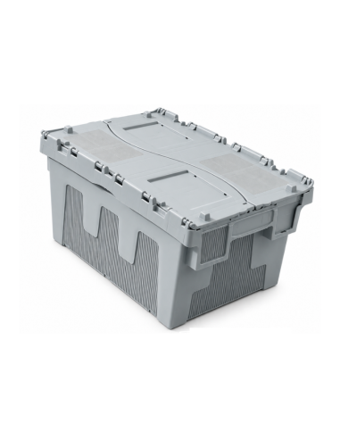 Bac de rangement avec couvercle crocodile gris 60 × 40 × 31,5 cm – Réf : BD6430