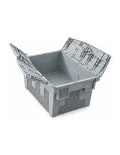 Bac de rangement avec couvercle crocodile gris 60 × 40 × 31,5 cm – Réf : BD6430 2