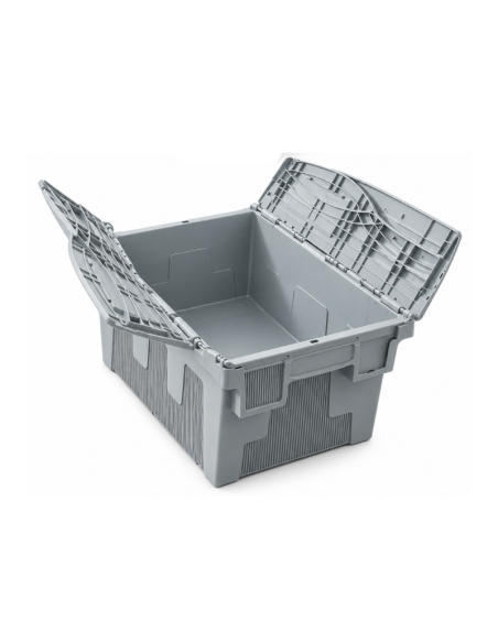 Bac de rangement avec couvercle crocodile gris 60 × 40 × 31,5 cm – Réf : BD6430