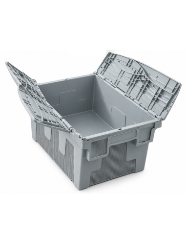 Bac de rangement avec couvercle crocodile gris 60 × 40 × 36,5 cm – Réf : BD6435