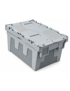 Bac de rangement avec couvercle crocodile gris 60 × 40 × 36,5 cm – Réf : BD6435