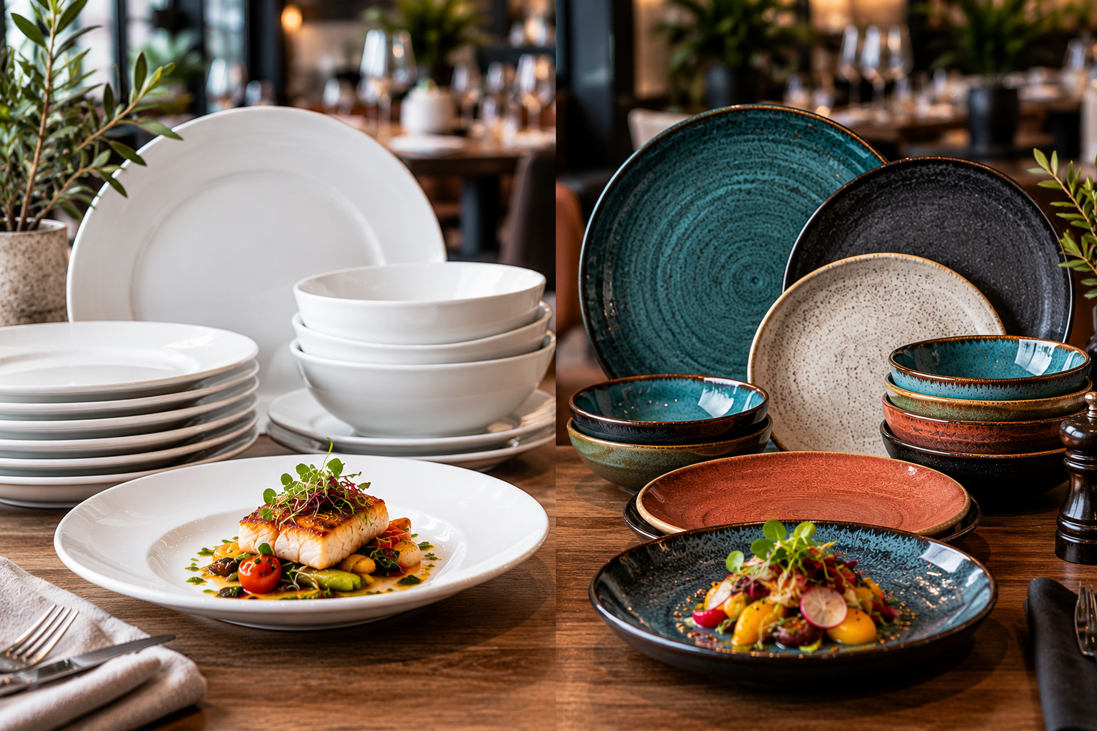 Vaisselle blanche ou colorée : que choisir pour son restaurant ?