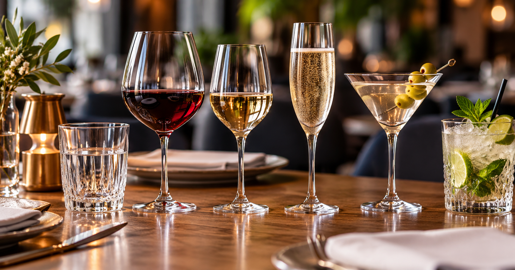 Quels verres choisir pour le vin, l’eau et les cocktails ?